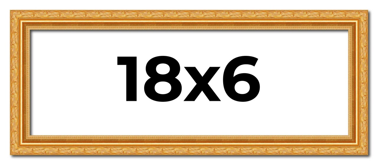 18x6 Solid Wood Antique Picture Frame with UV-Resistant Acrylic & Acid-Free Backing, Available in 4 Finishes: Bronze, Gold, Silver, and Gold with Black